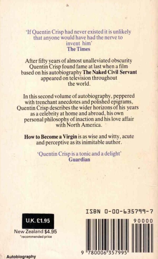 How to Become a Virgin by Quentin Crisp