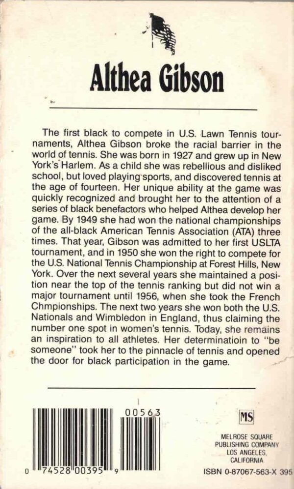 Althea Gibson - Tennis Champion by Tom Biracress, Holloway House Black American Series