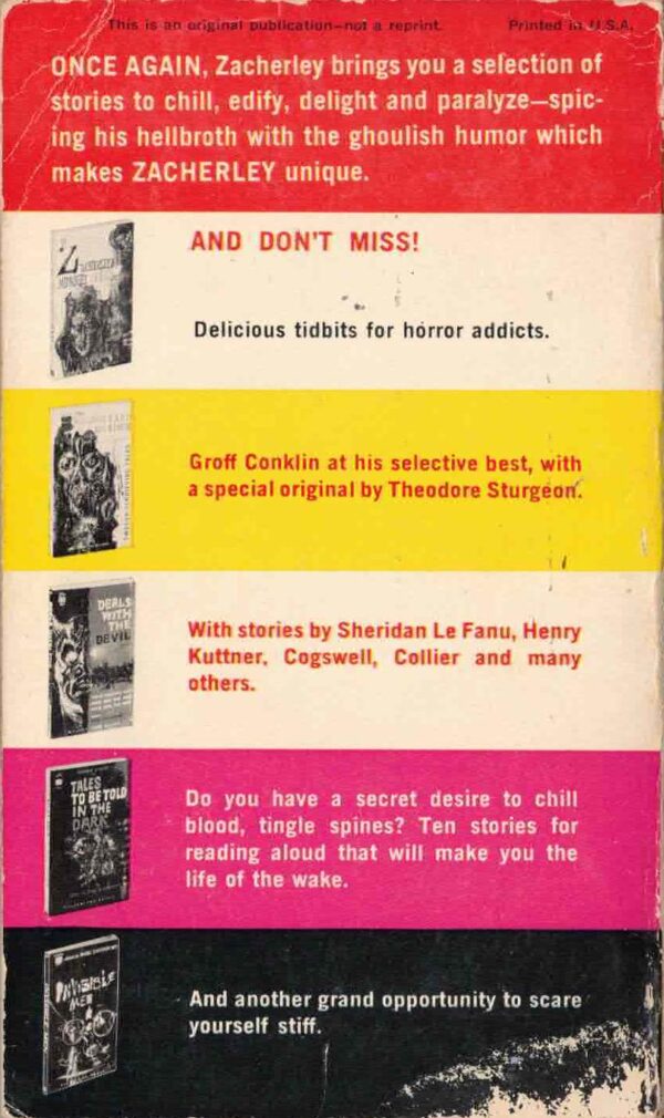 Zacherley's Vulture Stew by John Zacherle / Ballantine Horror Paperback Series