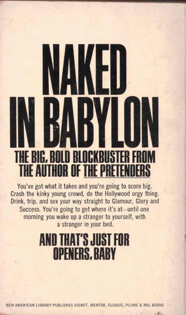 Naked in Babylon by Gwen Davis / Vintage Paperback Hollywood Decadence