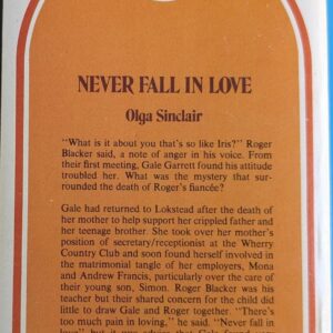 Never Fall in Love by Olga Sinclair / House of Romance Vintage Paperback