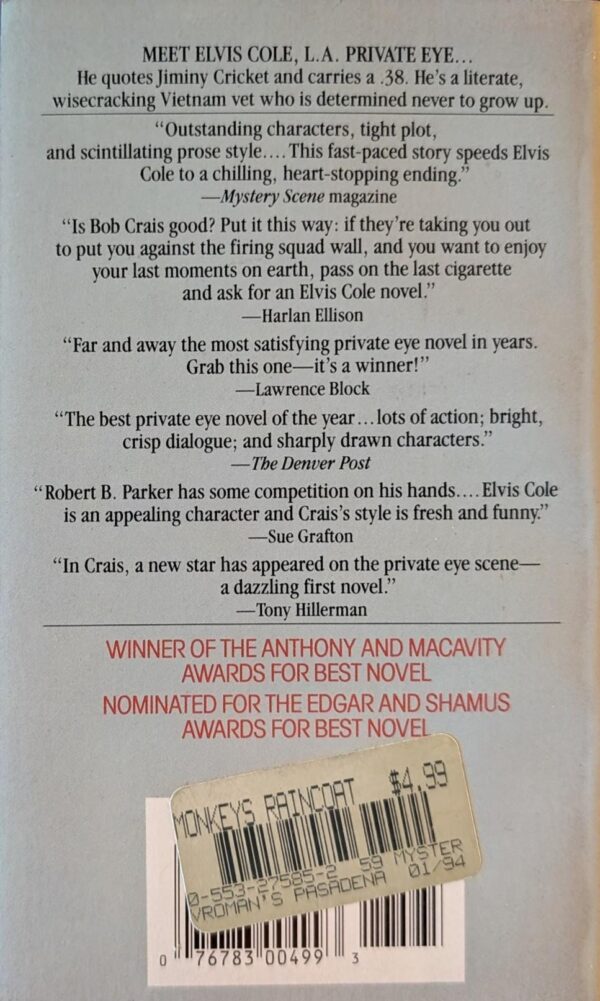 The Monkey's Raincoat by Robert Crais / Bantam Vintage Mystery L.A.