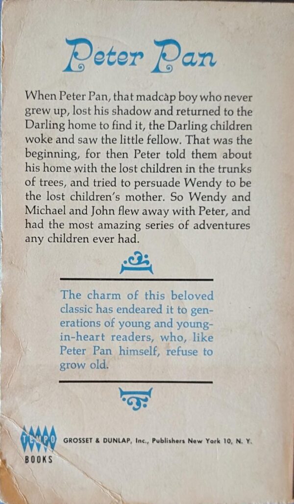 Peter Pan by James M. Barrie / Tempo Books Vintage Paperback