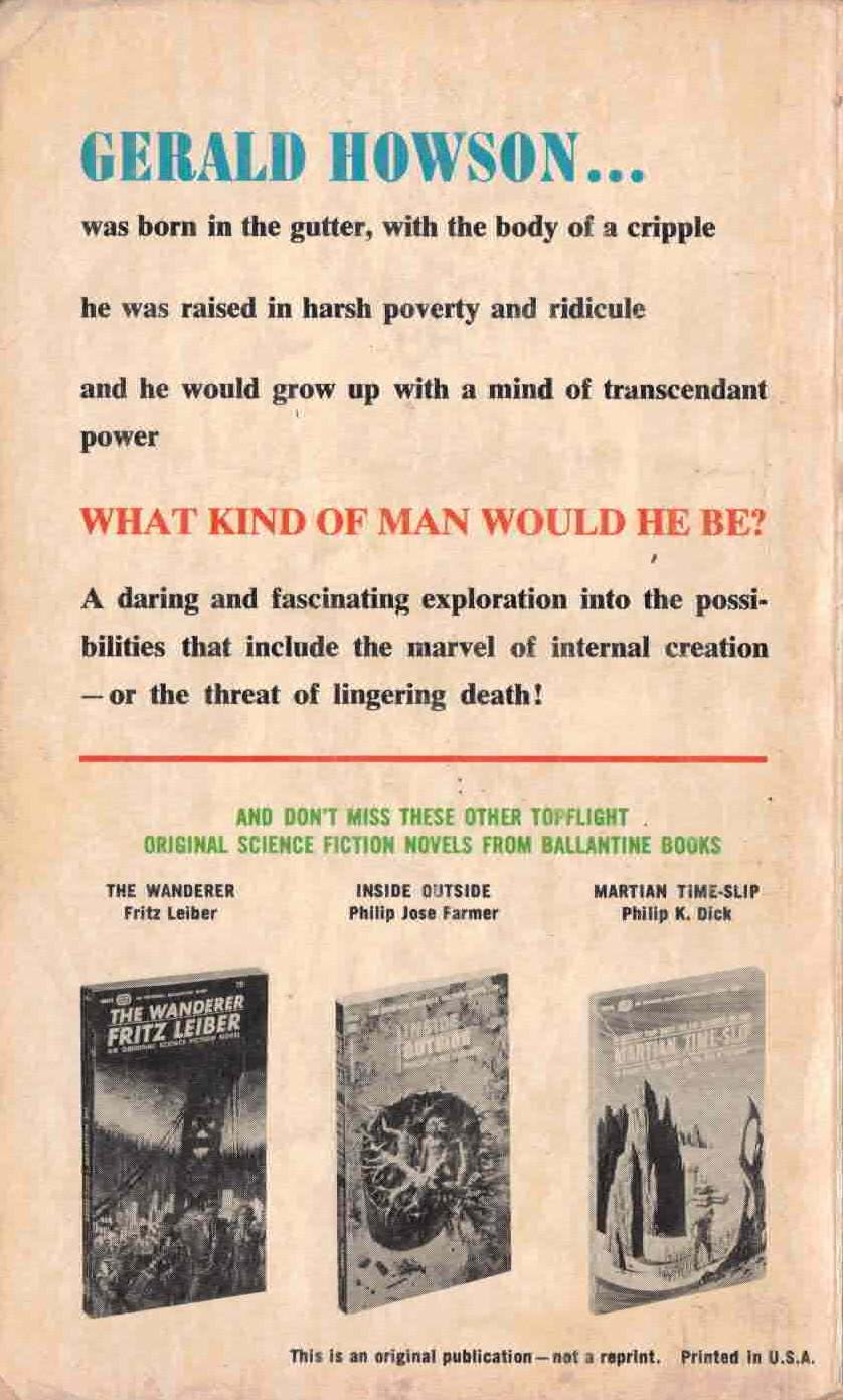 The Whole Man by John Brunner / Ballantine Science Fiction Classic