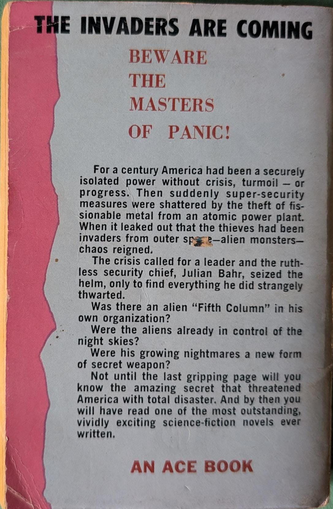 The Invaders are Coming by Alan E. Nourse & J. A. Meyer / Ace Science Fiction