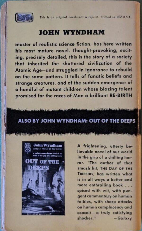 Re-Birth by John Wyndham /Ballantine Scifi Vintage Paperback