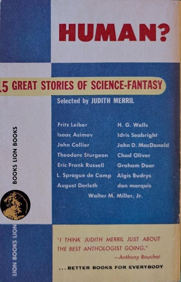 Human? Edited by Judith Merril / Lion Vintage Paperback