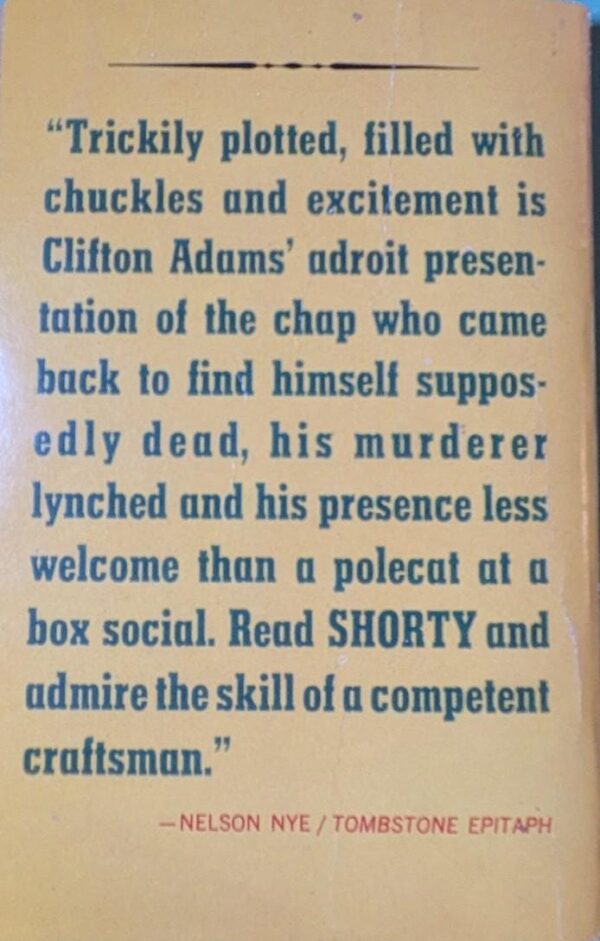 Shorty by Clifton Adams, Vintage Paperback