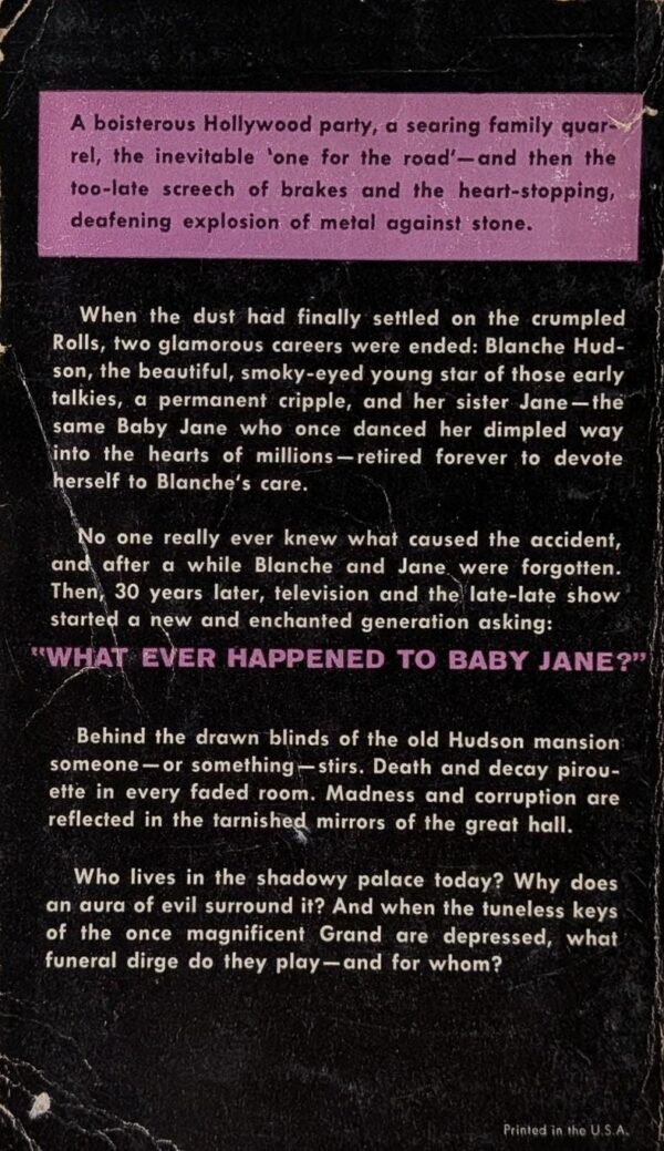 Whatever Happened to Baby Jane? by Henry Farrell // Vintage Paperback