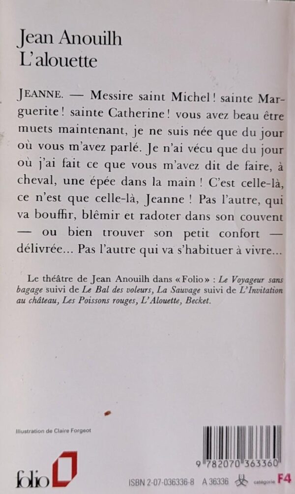 L'alouette by Jean Anouilh // Vintage Paperback