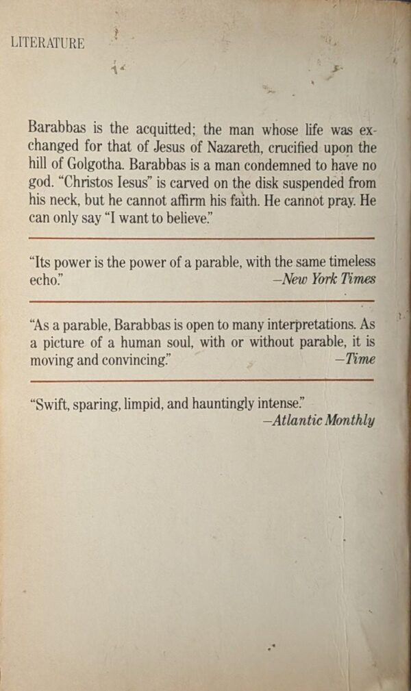 Barabbas by Par Lagerkvist // Vintage Paperback
