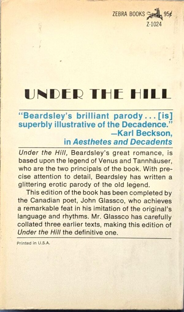 Under the Hill by Aubrey Beardsley & John Glassco // Vintage paperback