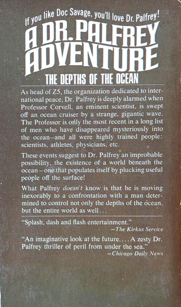 A Dr. Palfrey Adventure: The Depths by John Creasey // Vintage Paperback