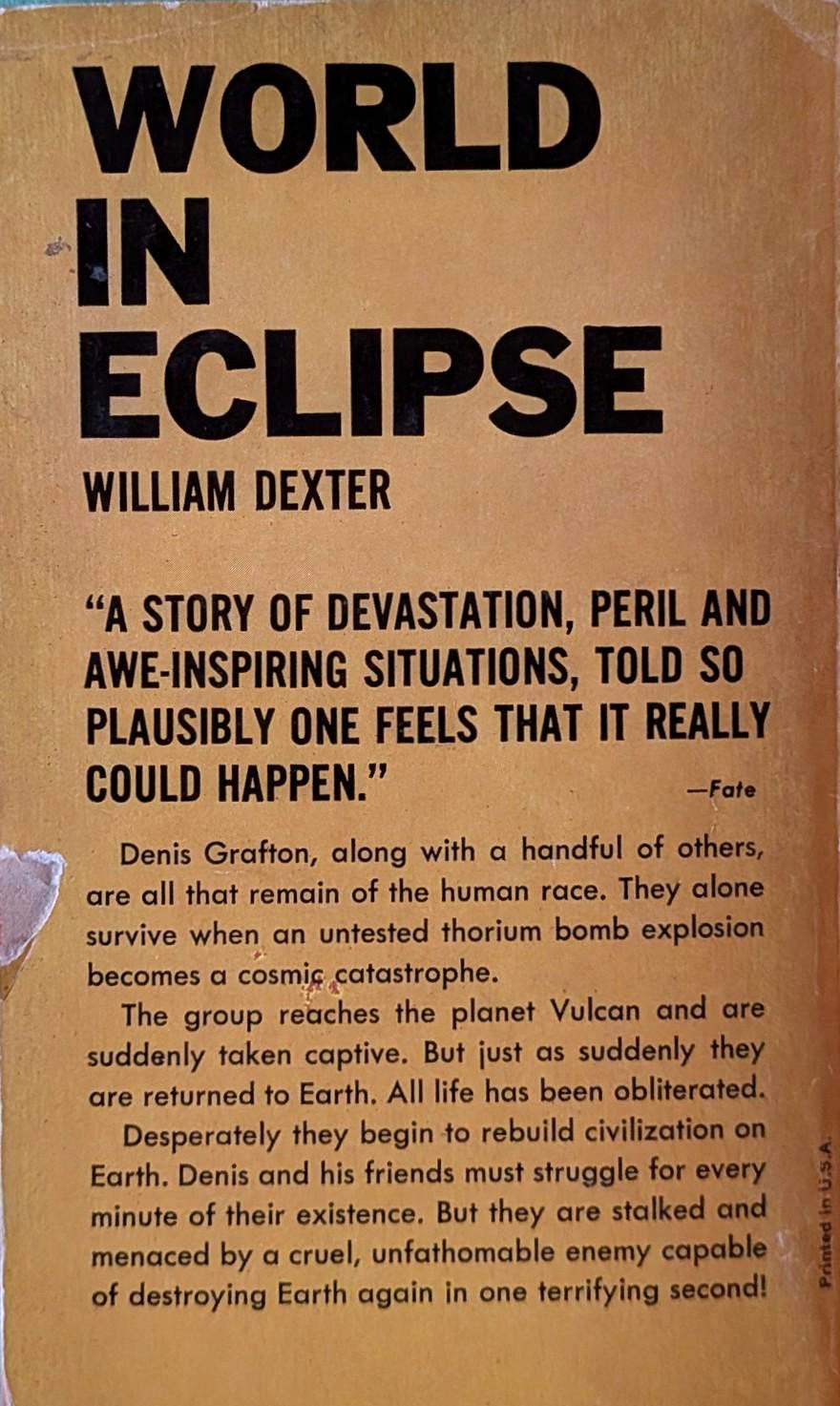 World in Eclipse by William Dexter // Vintage Paperback